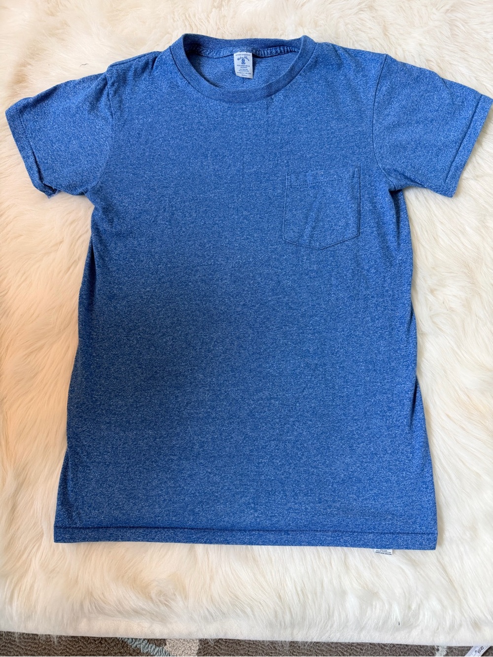 Velva Sheen Heather Blue Pocket T-Shirt Small Made in US